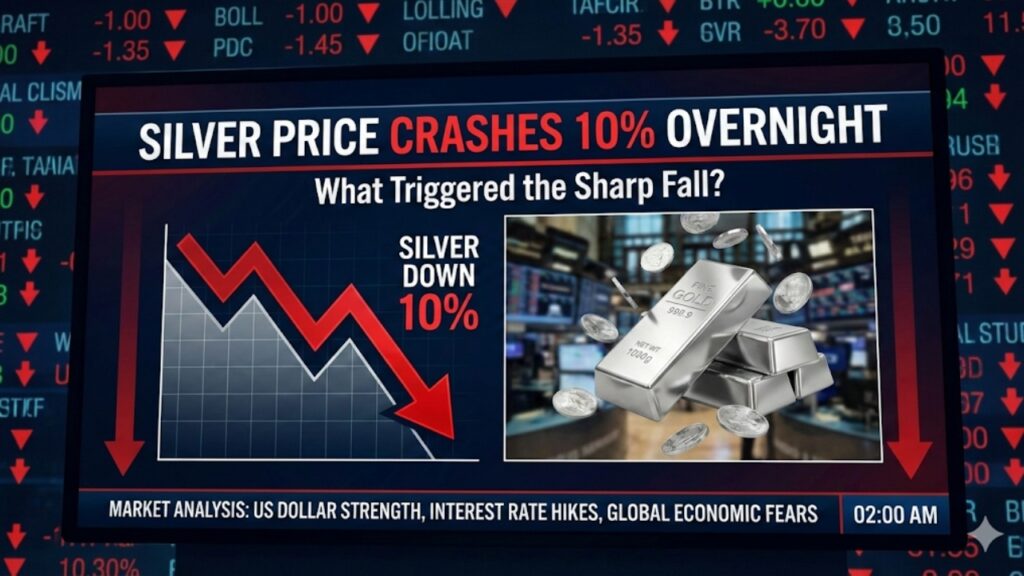 Silver Price Crashes 10% Overnight — What Triggered the Sharp Fall?